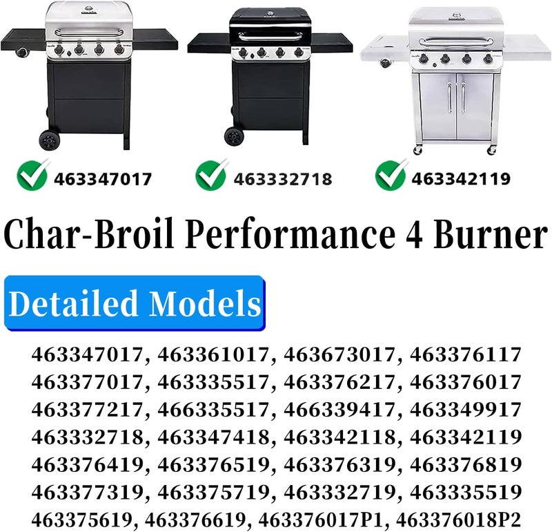 ROCFAN Replacement Parts for Charbroil Performance 4 Burner Grill 463342119, 463332718, 463347017, 463335517, 463376419, Char-Broil 463342119 Replacement Parts, Char-Broil 463332718 Replacement Parts - Image 2
